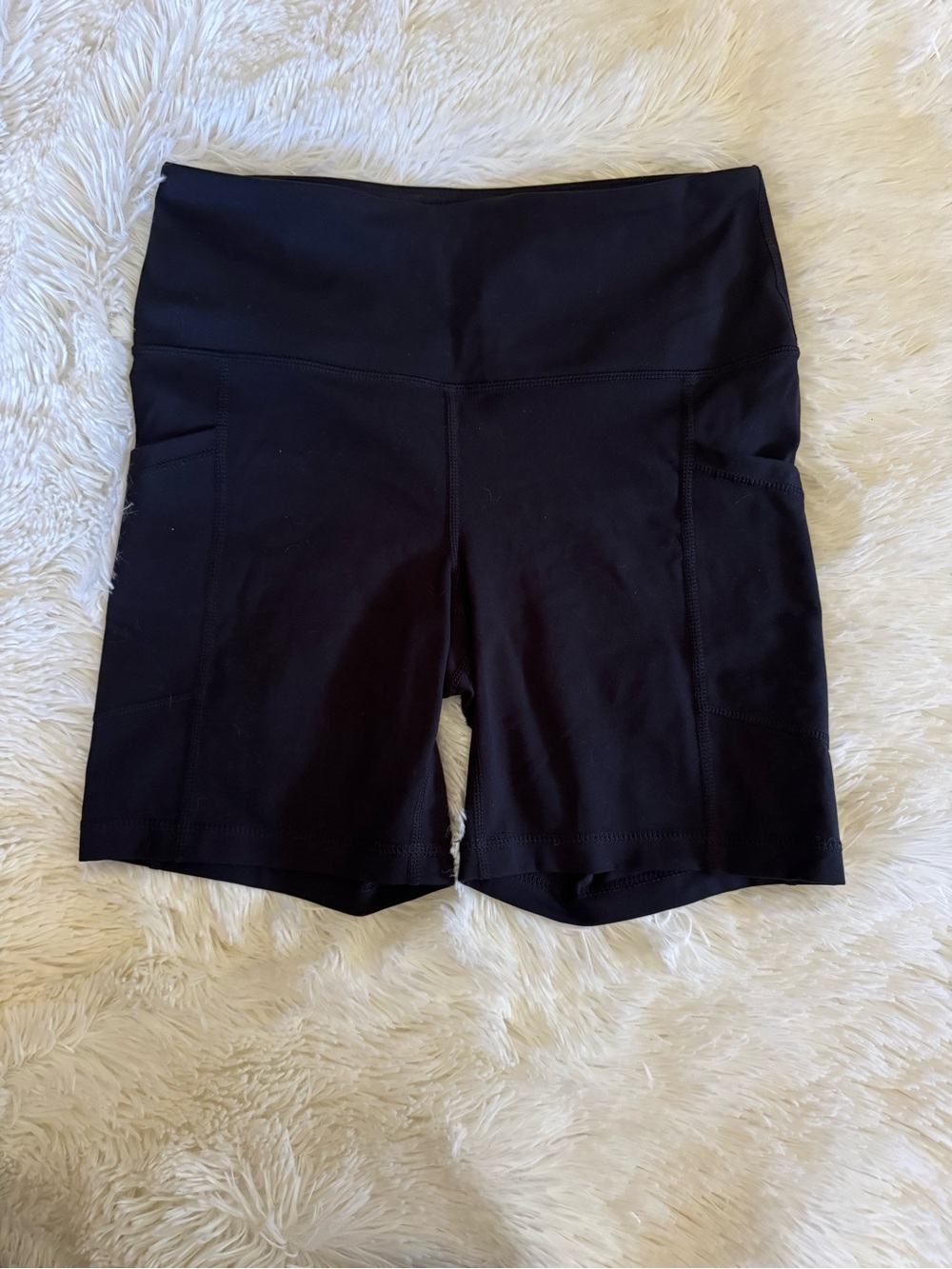 Yogalicious Black High-Rise Bike Shorts with Pockets